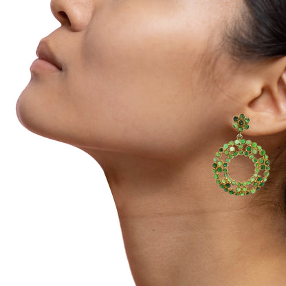 Victorian Stylish Chrome Diopside Gemstone Earring