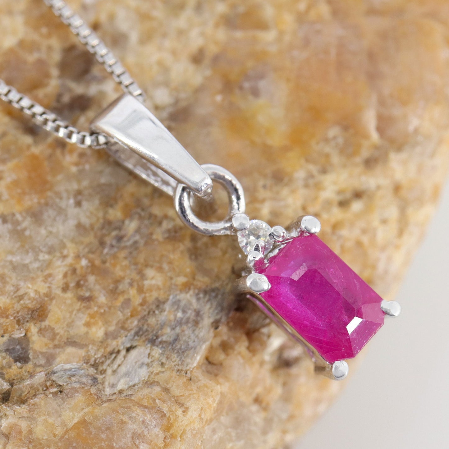 Ruby & Sapphire Necklace Silver