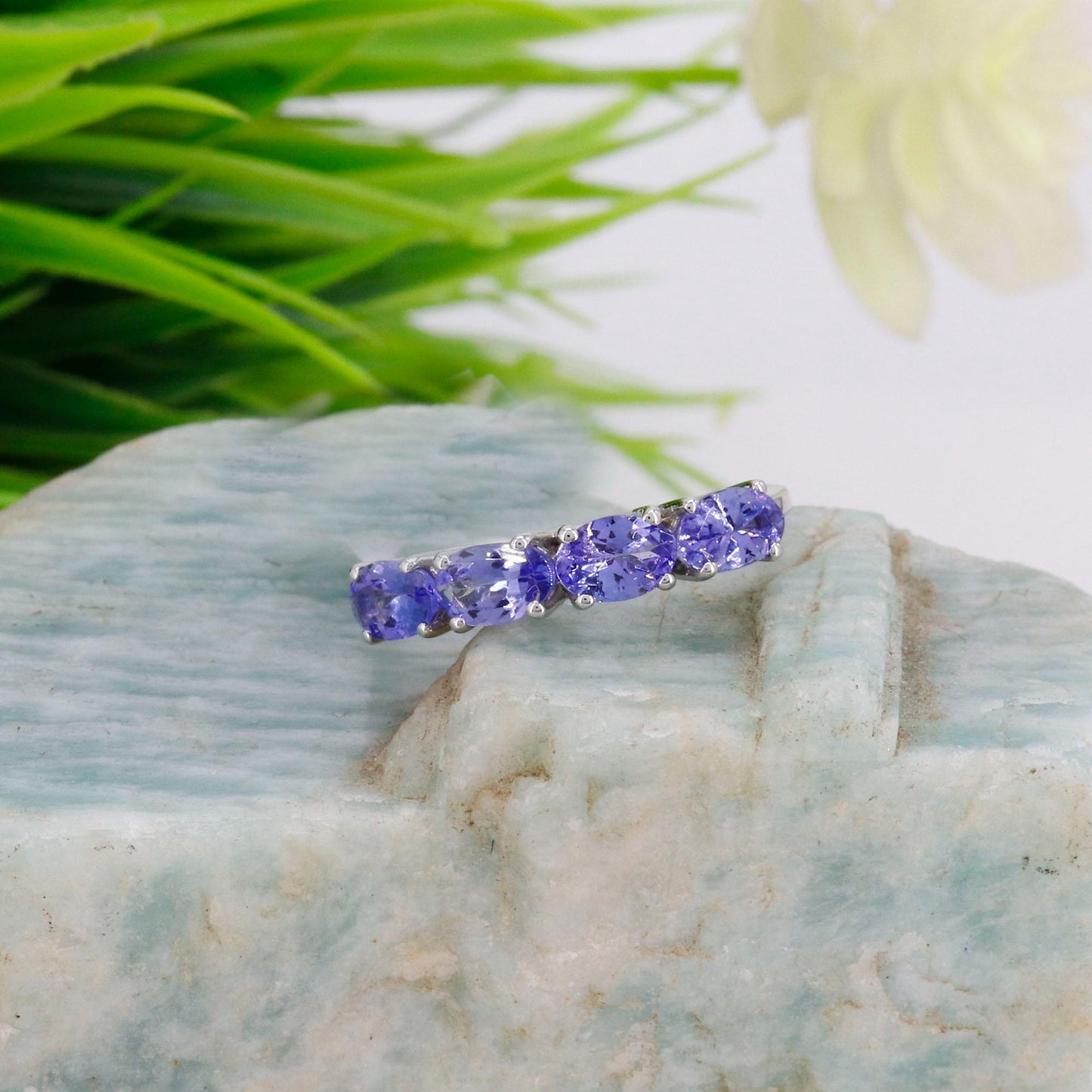 White Tanzanite Ring 14K Gold