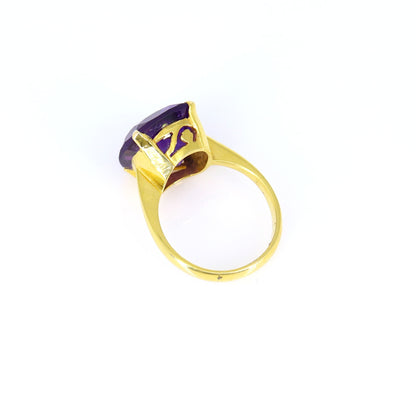 Yellow Amethyst Ring 18K Gold