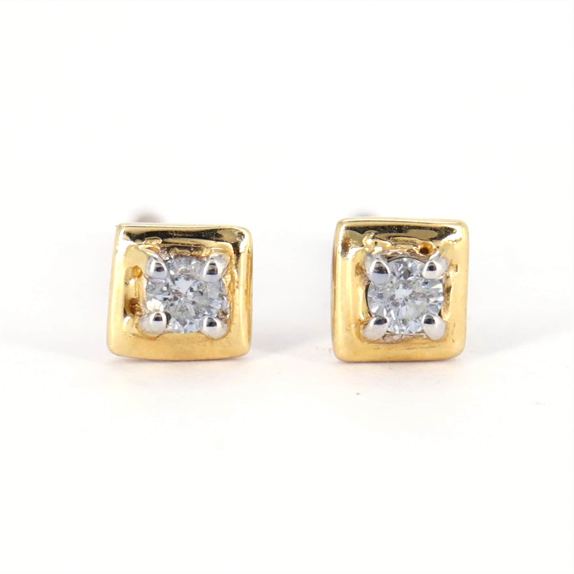 0.09 Studs Yellow Studs Real Earring 14K Gold