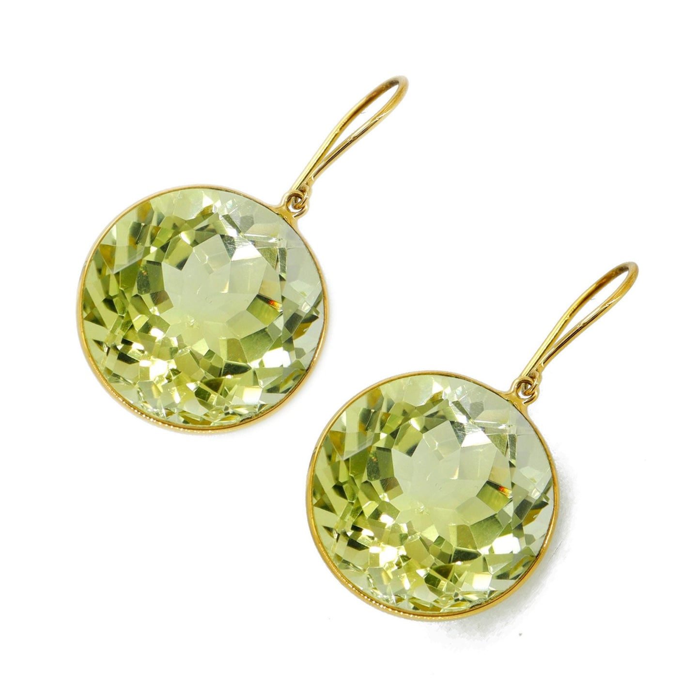 Yellow Handmade Lemon Topaz Hanging Earring 18K Gold