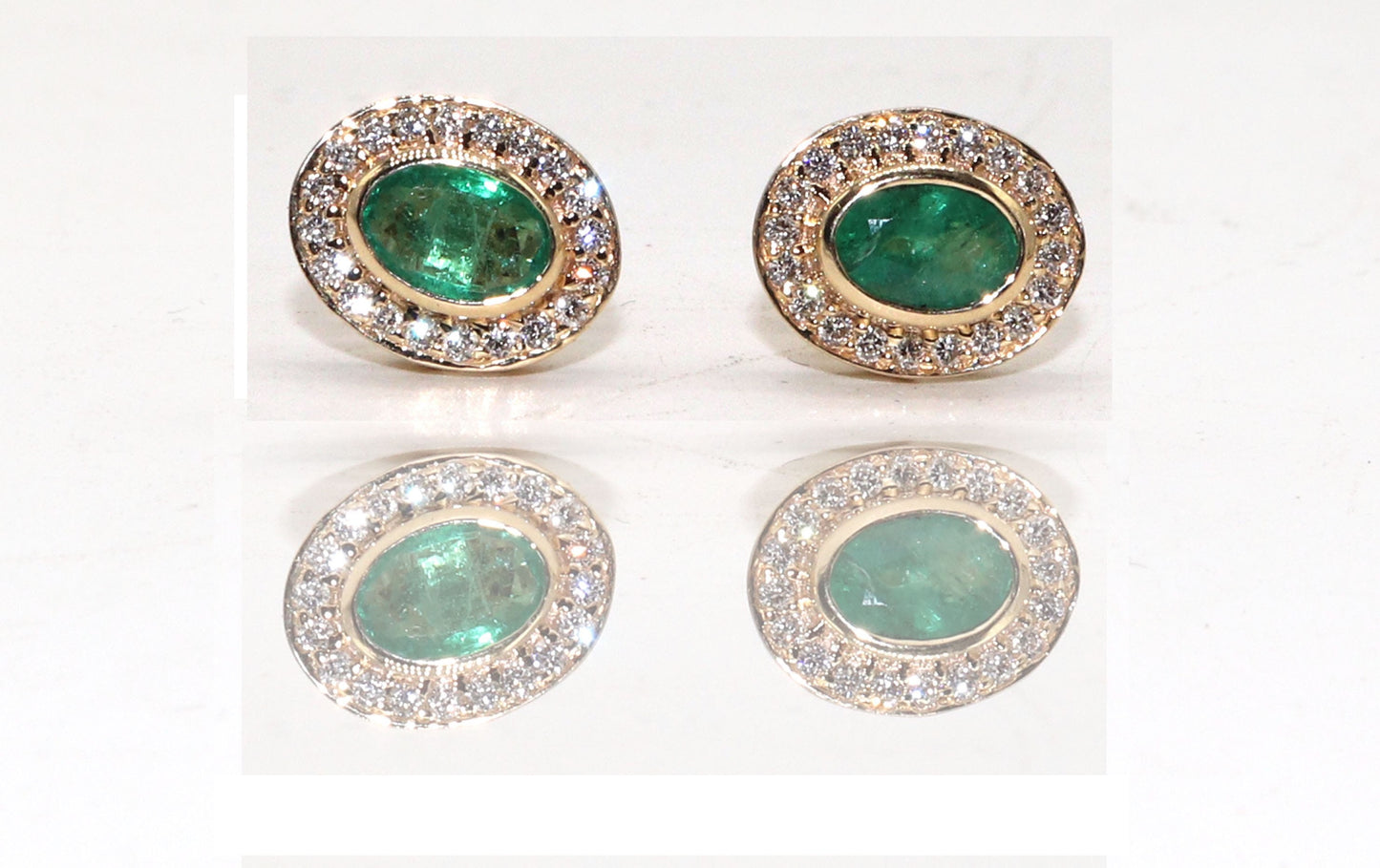 Emerald Stud Earring 14K Gold
