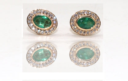 Emerald Stud Earring 14K Gold