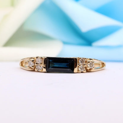 Blue Sapphire Ring 14K Gold