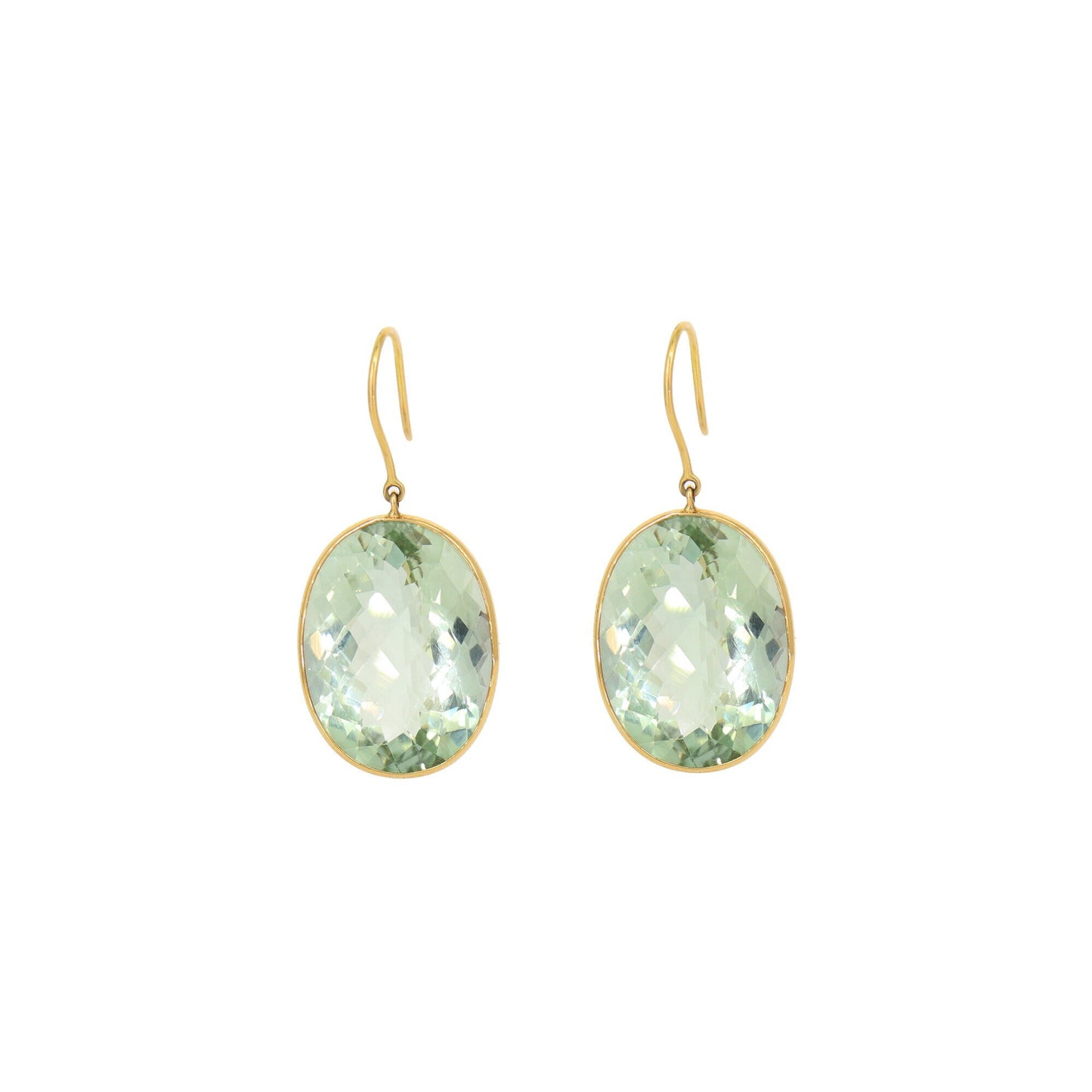 Green Amethyst Earring 18K Gold