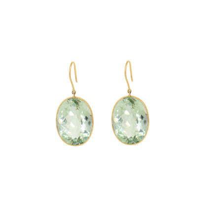 Green Amethyst Earring 18K Gold