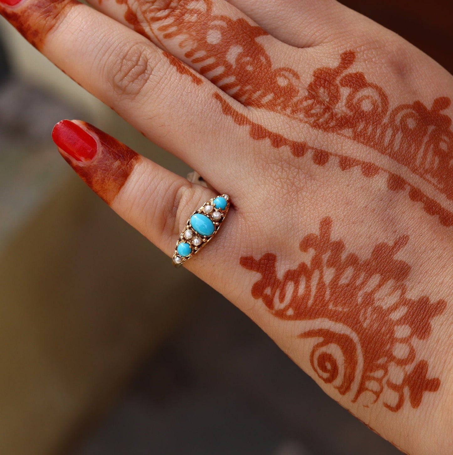 Antique Turquoise Ring Gold