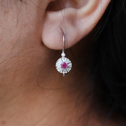 9K White Earring Gold
