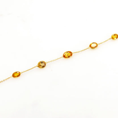 Yellow Sapphire Yellow Sapphire Handmade Bracelet 14K Gold