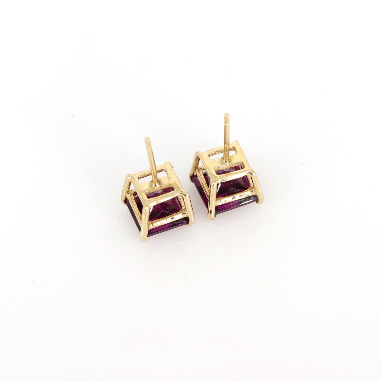 Rohdolite Garnet Studs Yellow January Earring 14K Gold