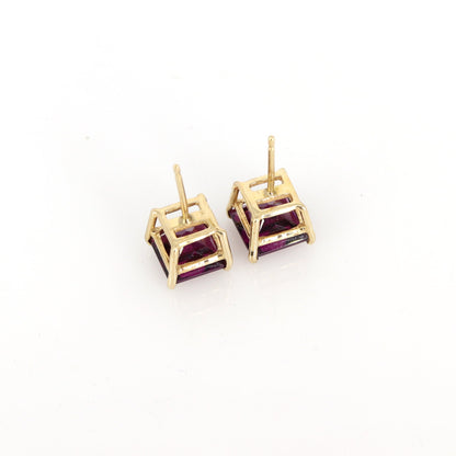 Rohdolite Garnet Studs Yellow January Earring 14K Gold