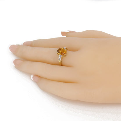 Vintage Yellow Citrine Ring 14K Gold
