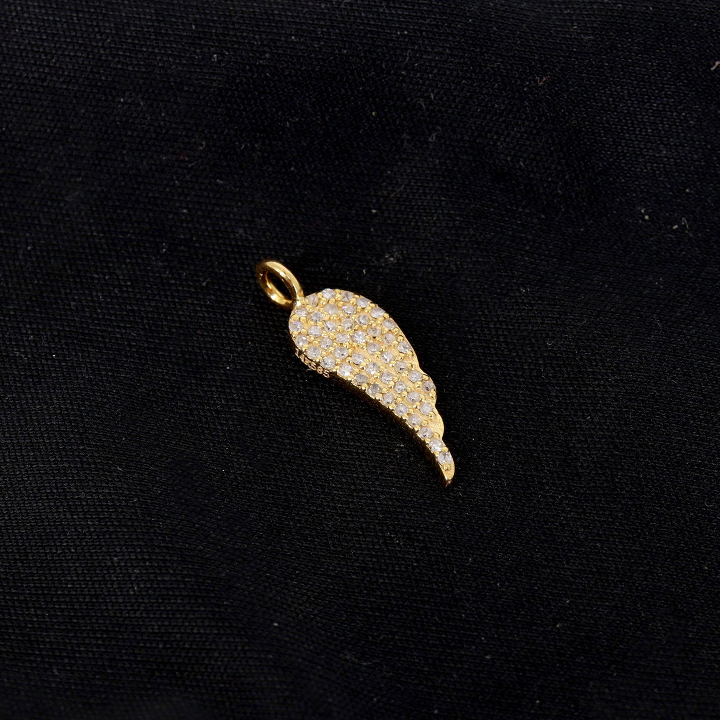 Small Angel Wing Charm Wing Pendant 14K Gold