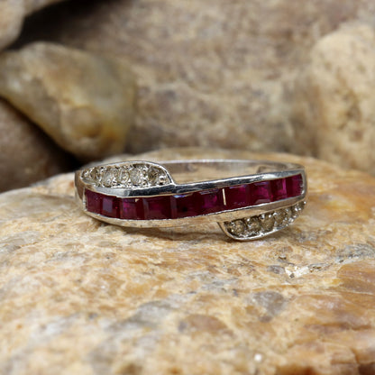 925 Sterling Ruby Ring Silver