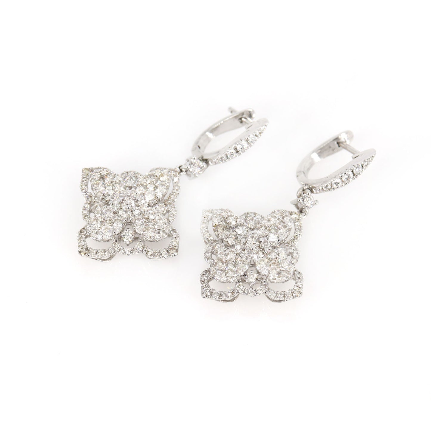 Genuine White Wedding Earring 18K Gold