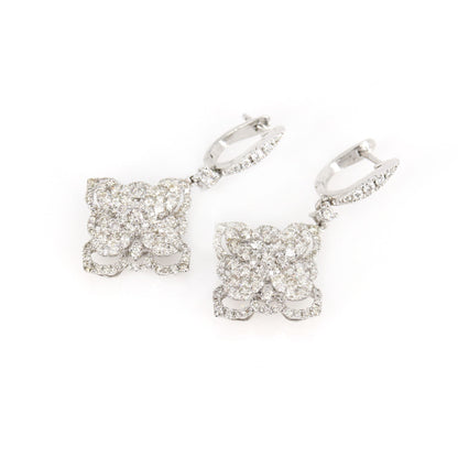 Genuine White Wedding Earring 18K Gold