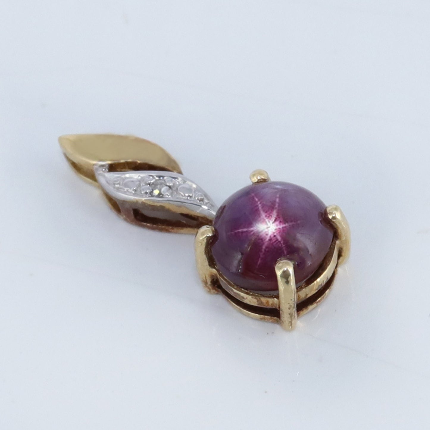 Dainty Star Ruby Pendant 14K Gold
