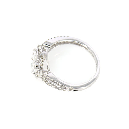 Illusion Setting 1 White Ring 18K Gold