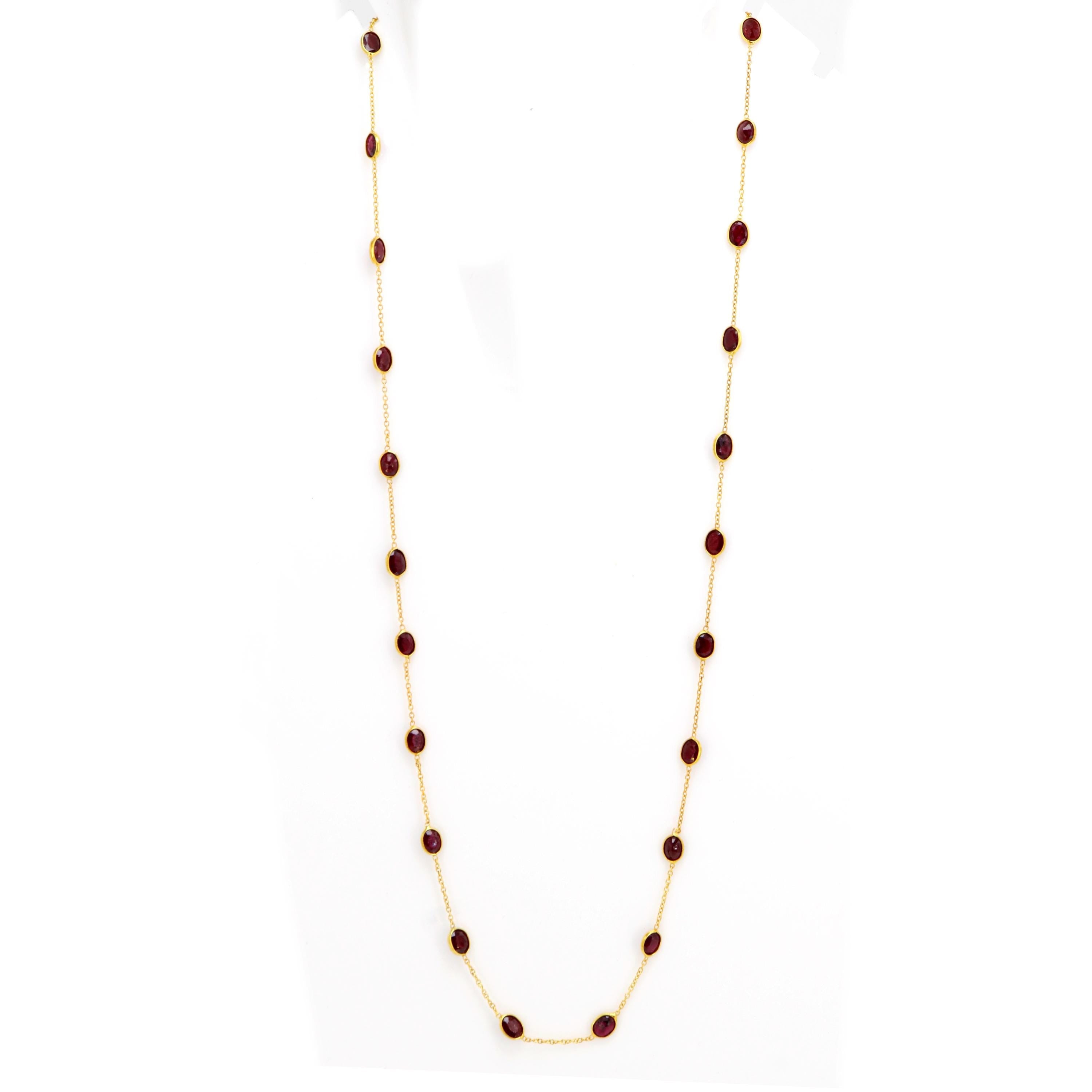 Red Ruby Chain Ruby Chain Hot Pink Chain Necklace 14K Gold