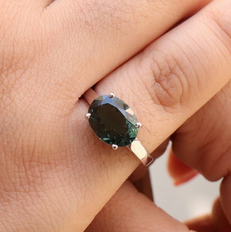 Nice Green Transparent Tourmaline Ring 14K Gold