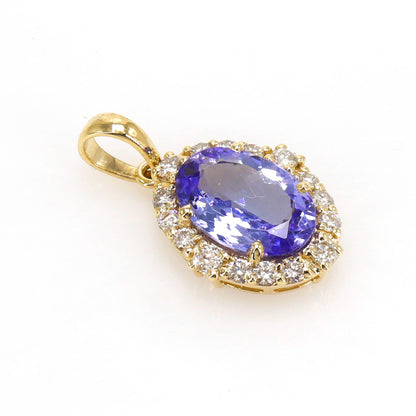 Oval Cut Tanzanite Pendant 14K Gold