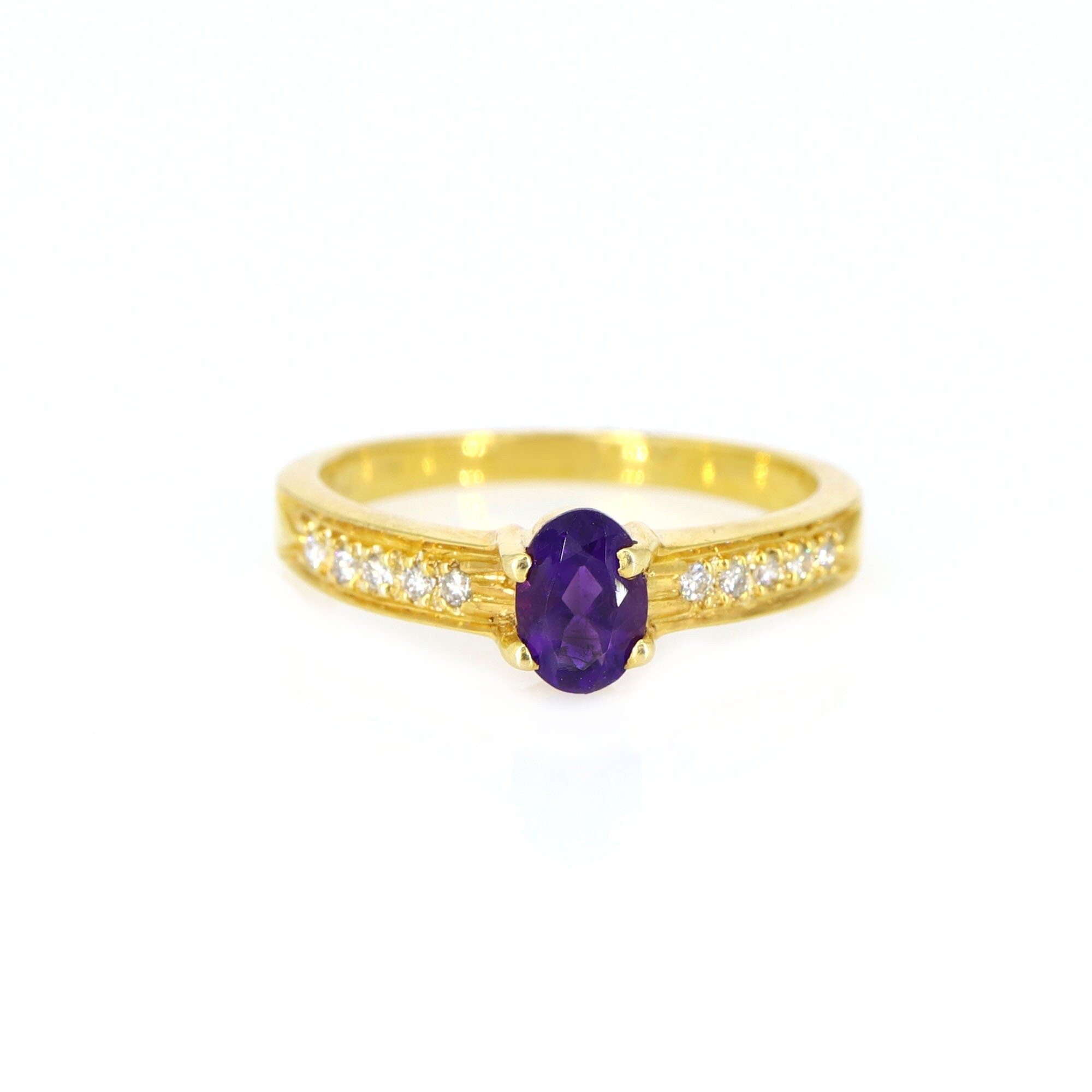 Nice Dark Amethyst Ring 18K Gold