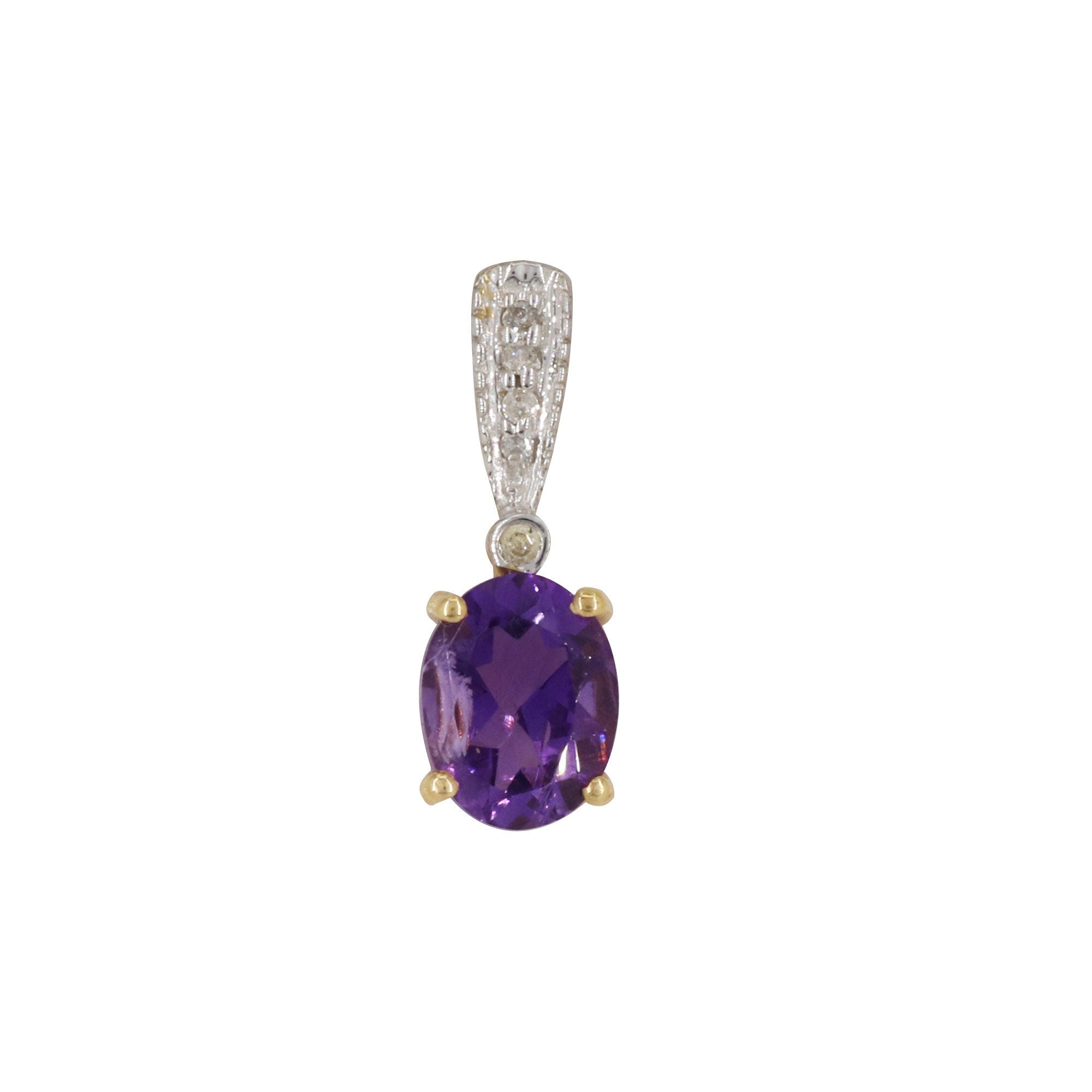 Unique Design Amethyst Necklace 14K Gold