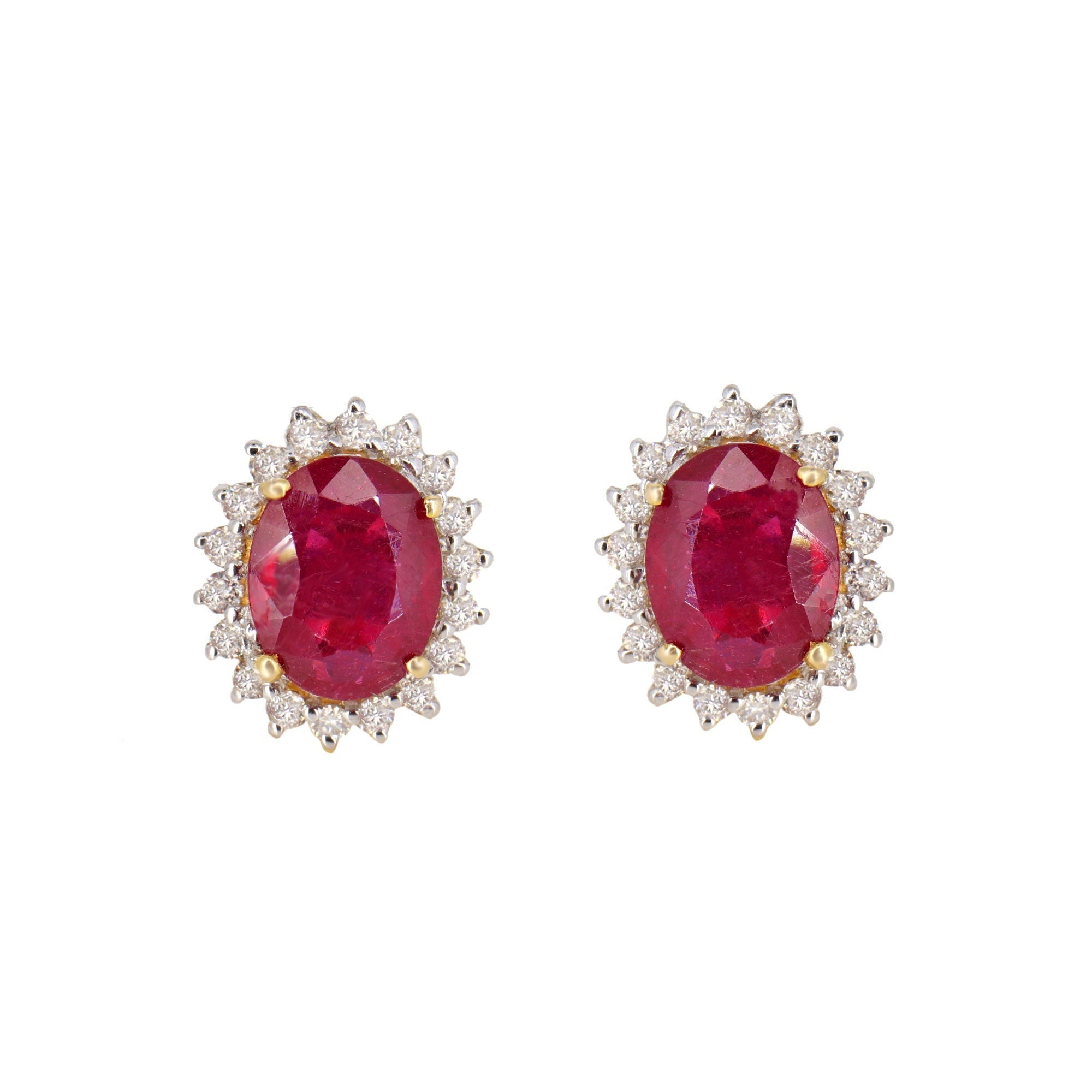 Ruby Studs / Ruby Earring 14K Gold