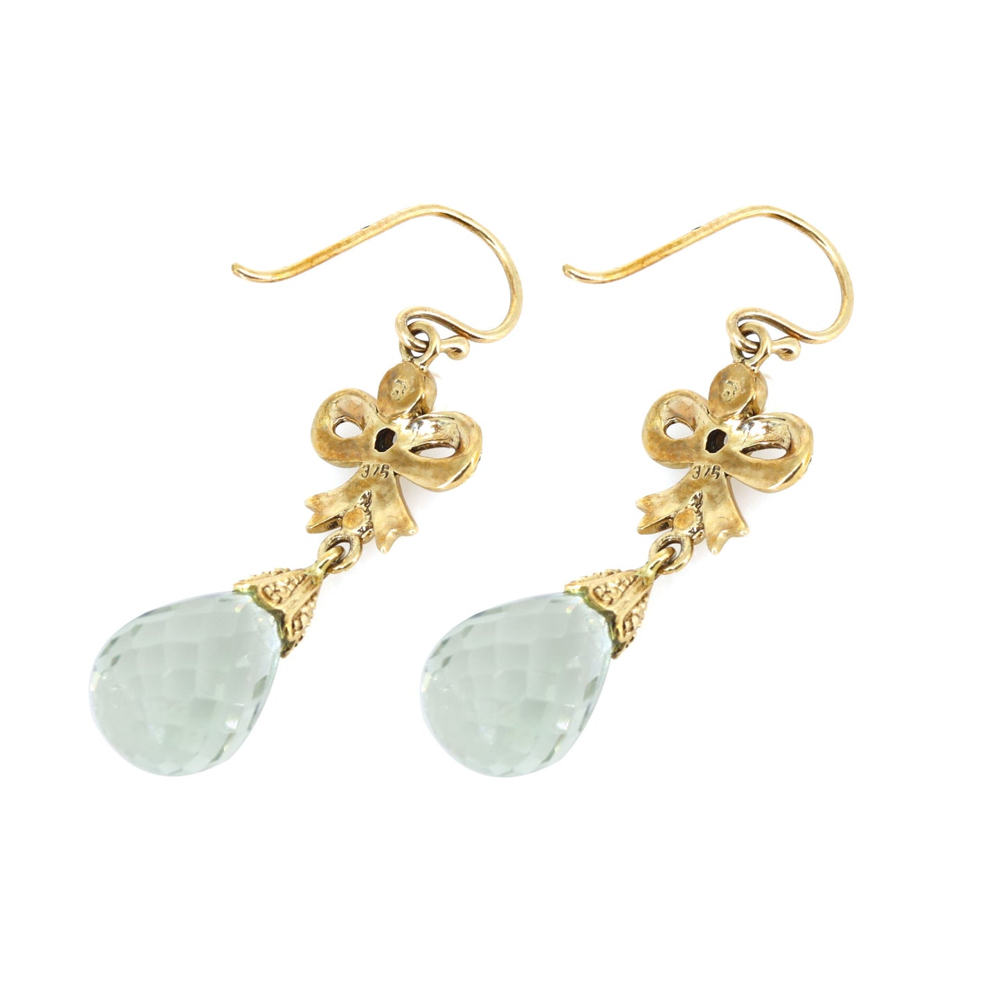 9K Yellow Bow Style Earring Gold