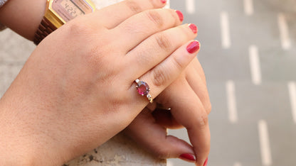 Bicolor Tourmaline Ring 14K Gold