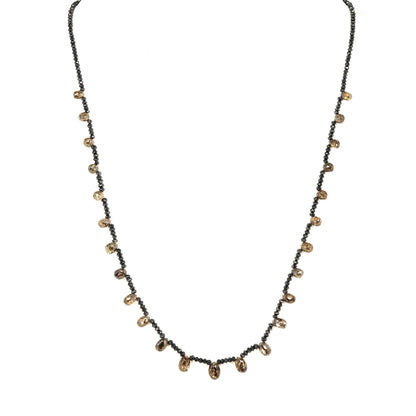 Black Necklace 18K Gold