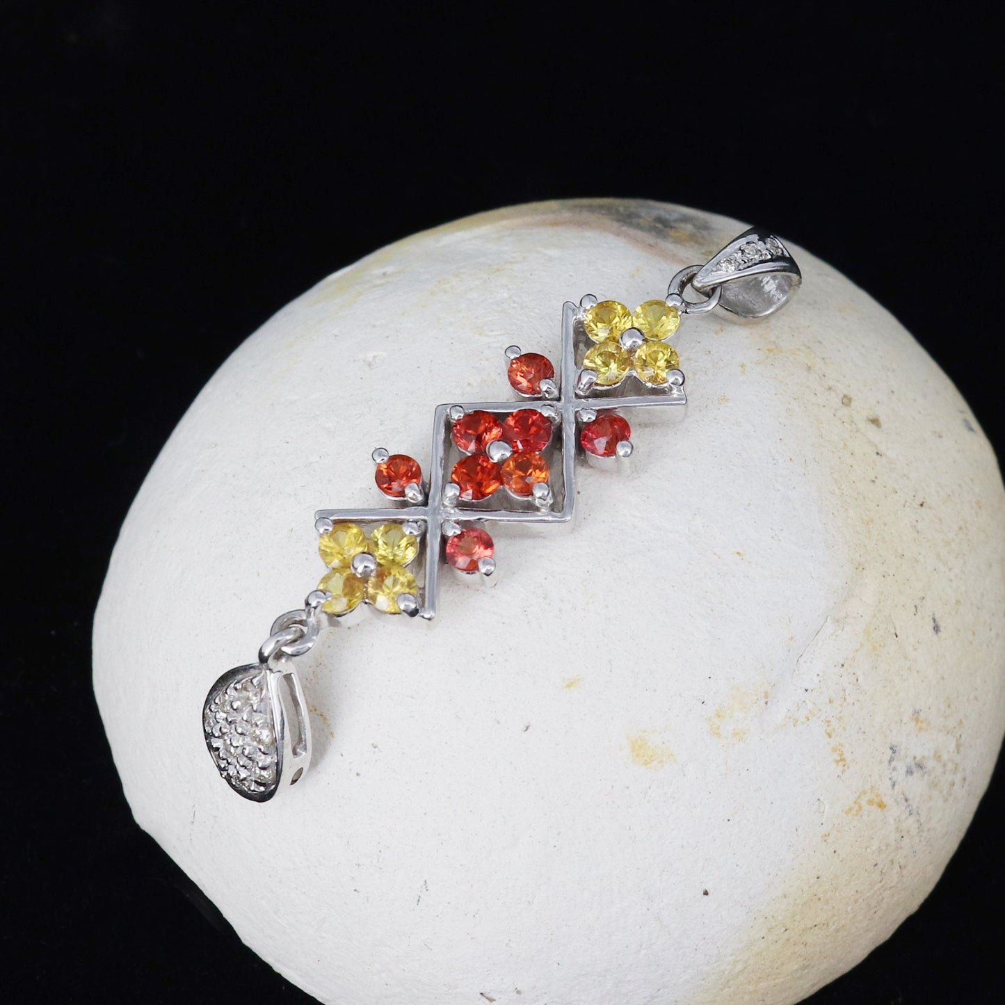 Yellow & Orange Sapphire Pendant