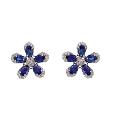 Flower Style Gemstone Earring 18K Gold