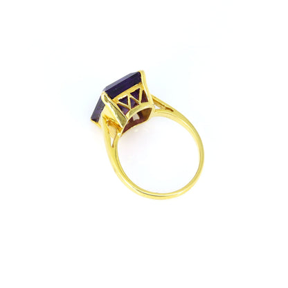 Stunning Handmade Amethyst Ring 18K Gold