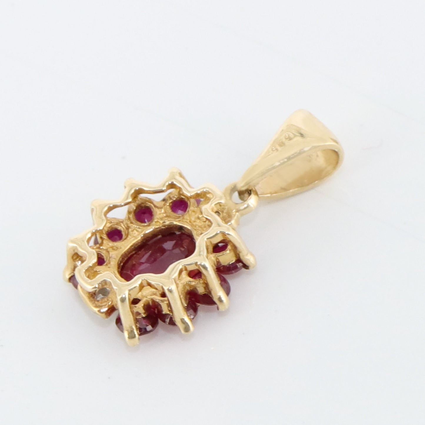 Red Color Gemstone Ruby & Pendant 14K Gold