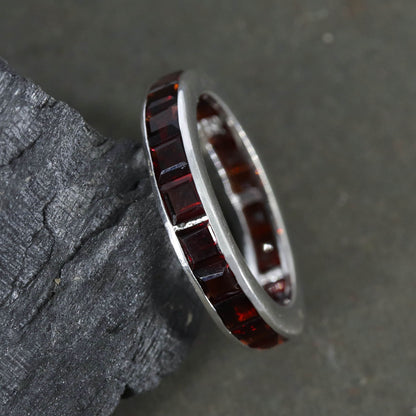 Garnet Ring Silver