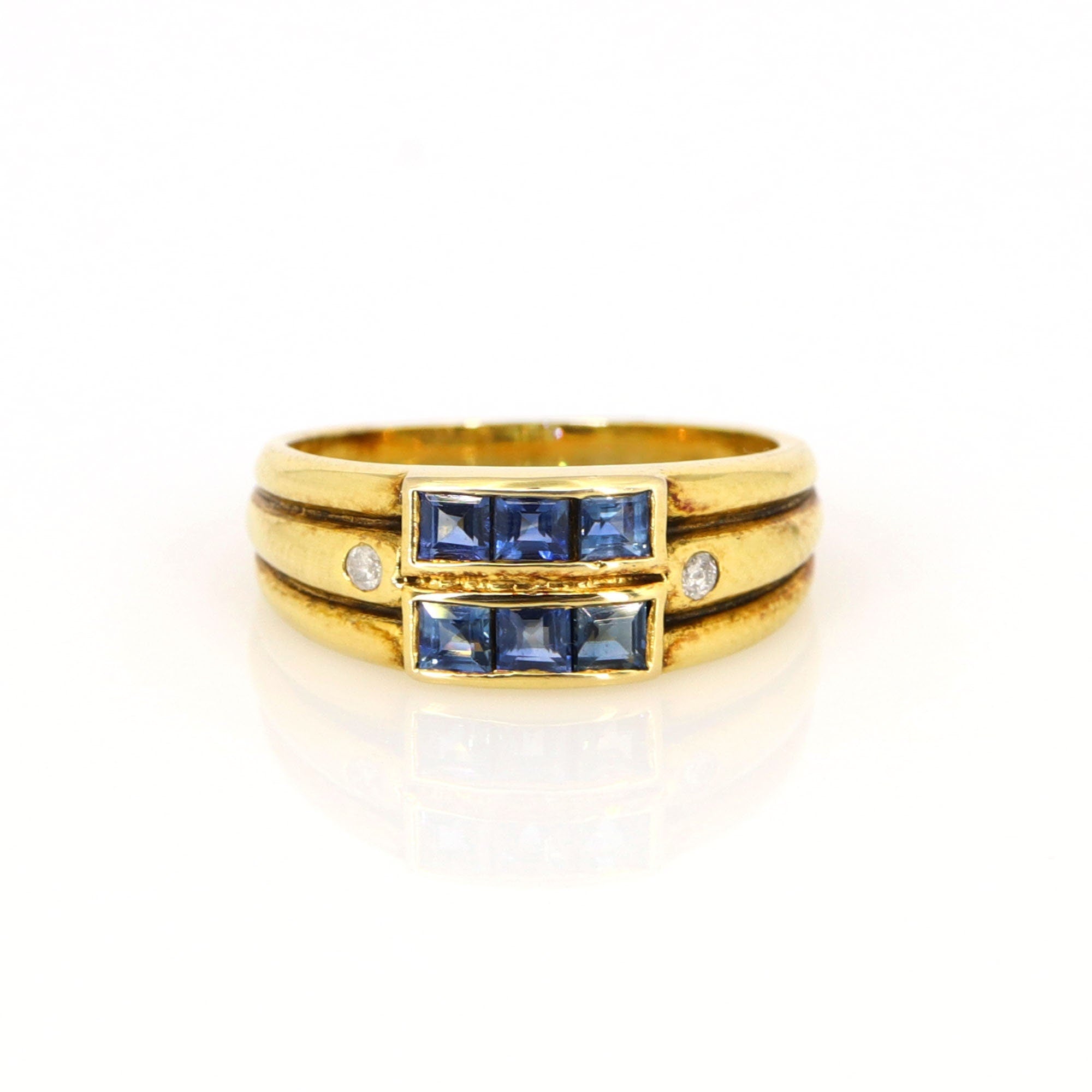 Vintage 9Ct 9K Yellow Sapphire Gypsy Ring Gold