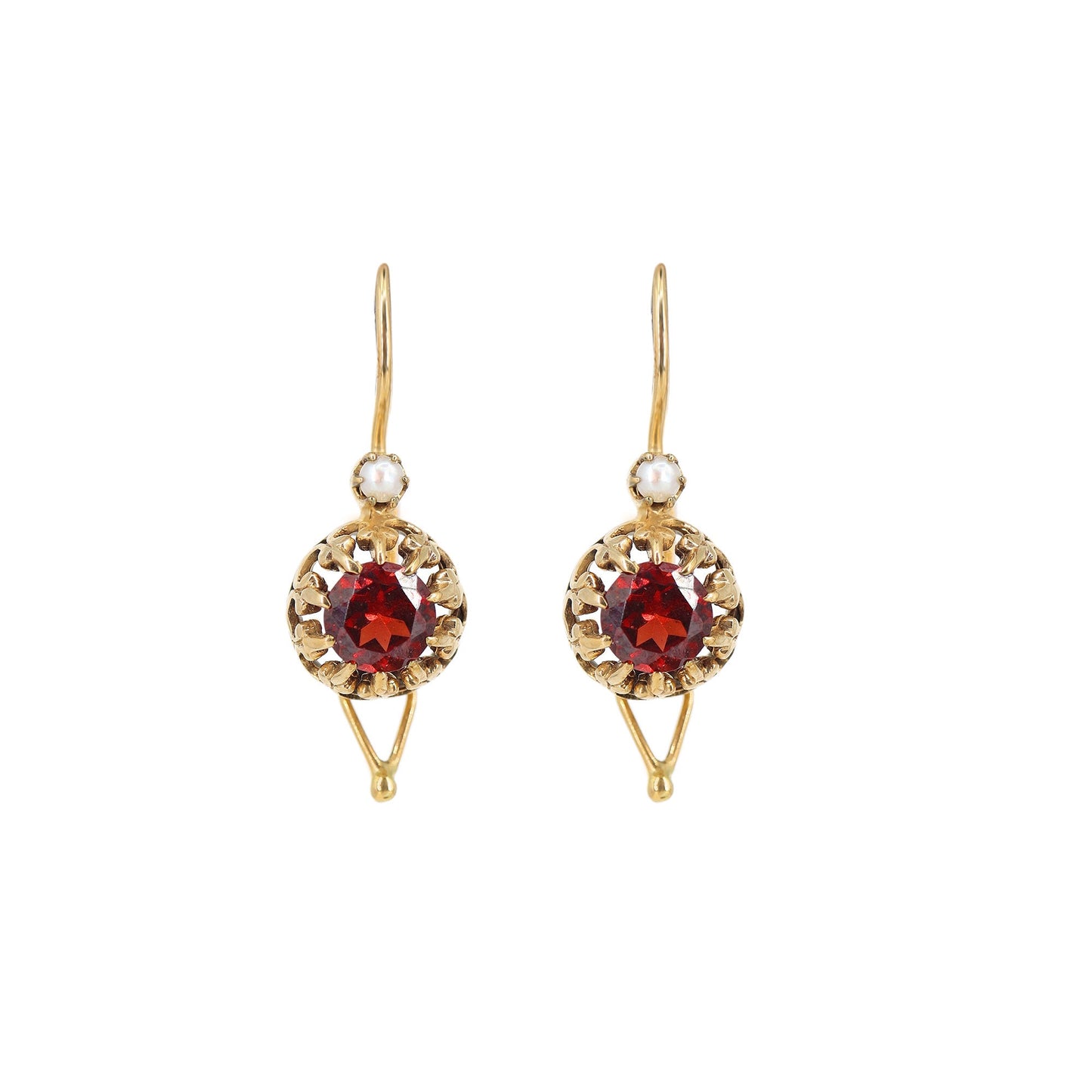 9K Yellow Garnet Earring Gold