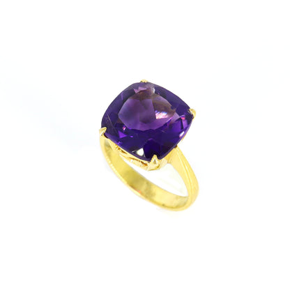 Yellow Amethyst Ring 18K Gold
