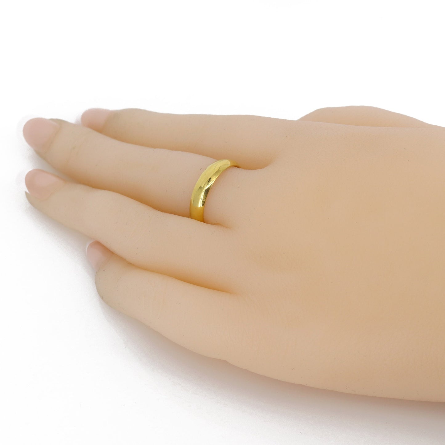 Yellow Band Flat / Comfort Fit / Men'S Women'S Wedding Band / Ring 18K Gold