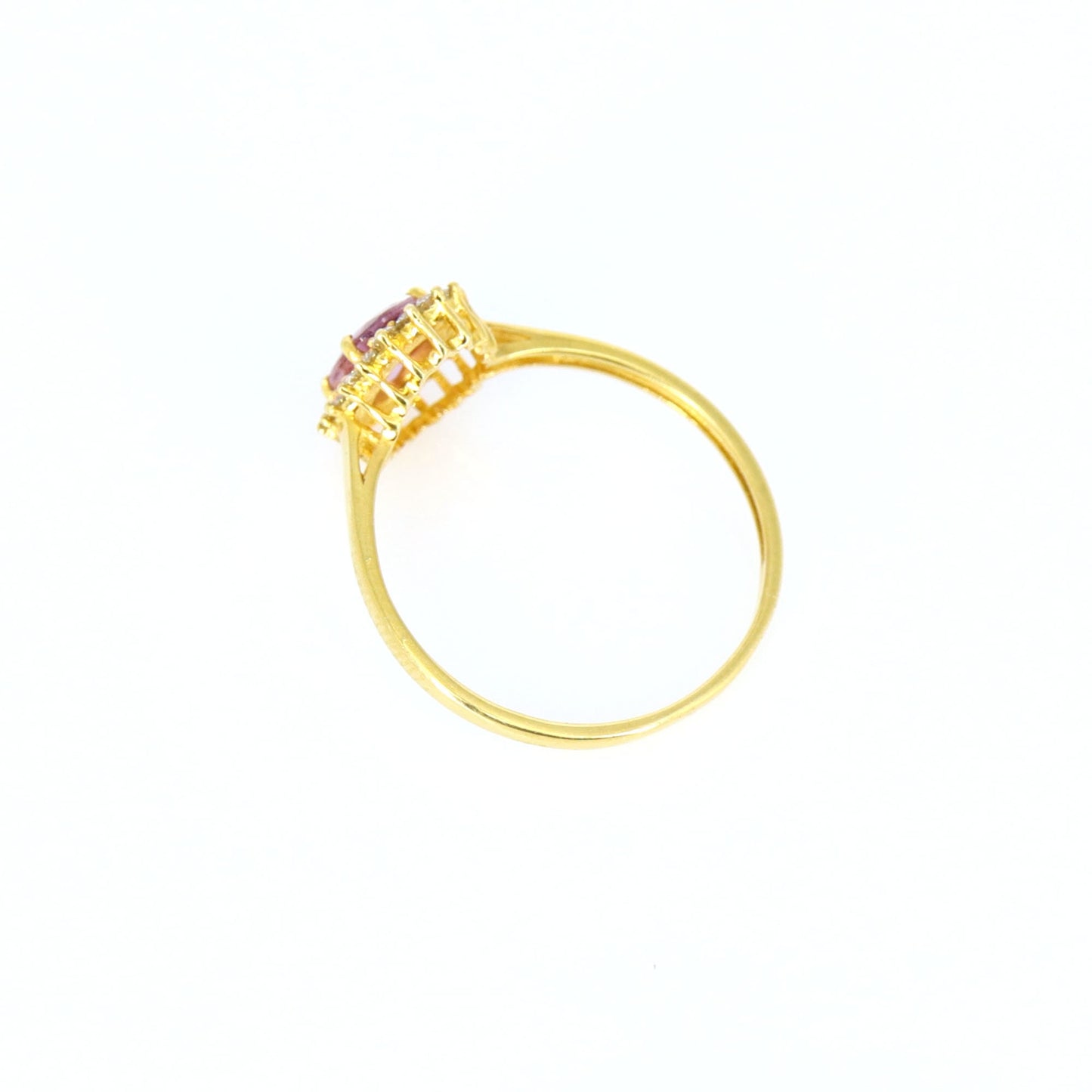 Yellow Pink Sapphire Eternity Ring 18K Gold