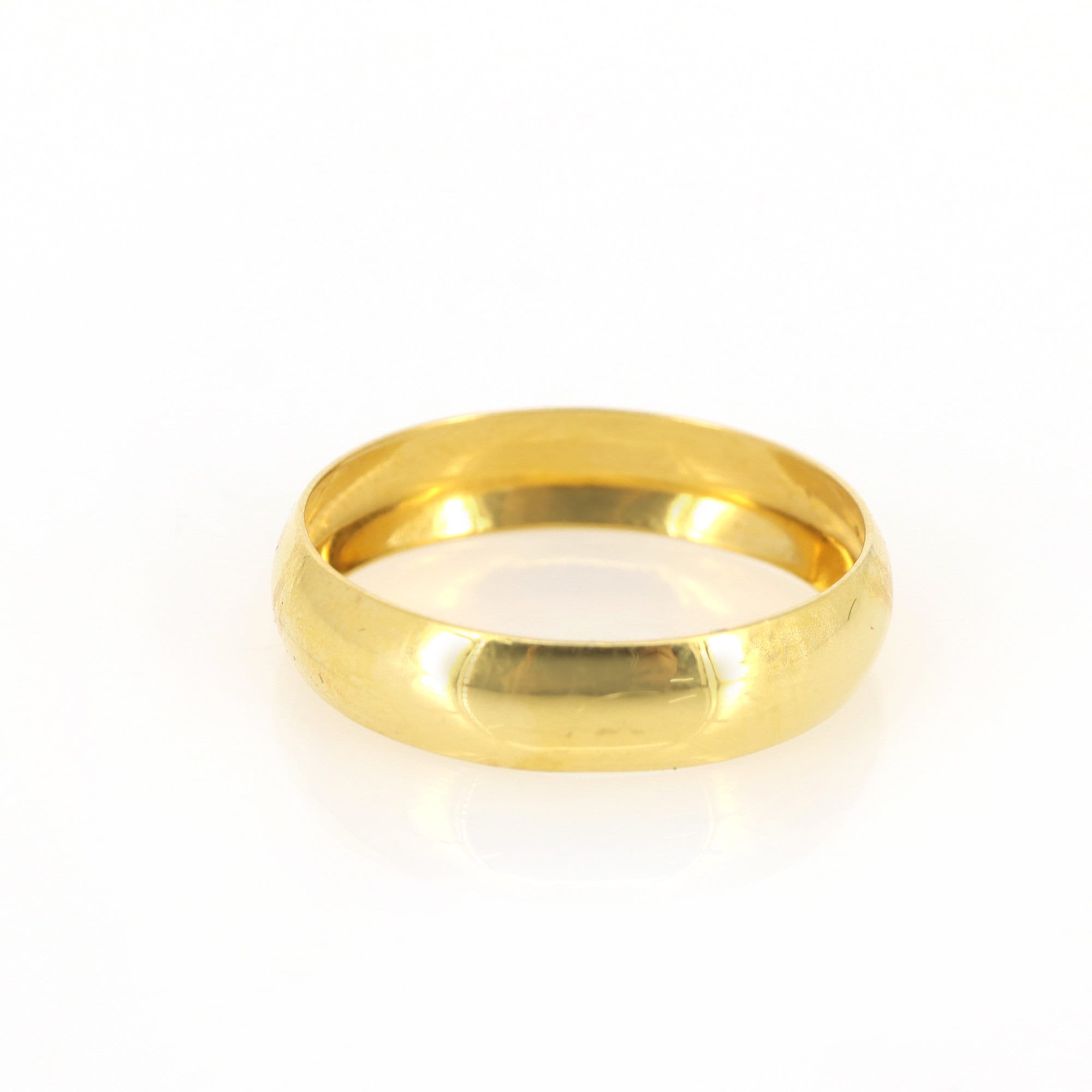Yellow Band Flat / Comfort Fit / Men'S Women'S Wedding Band / Ring 18K Gold