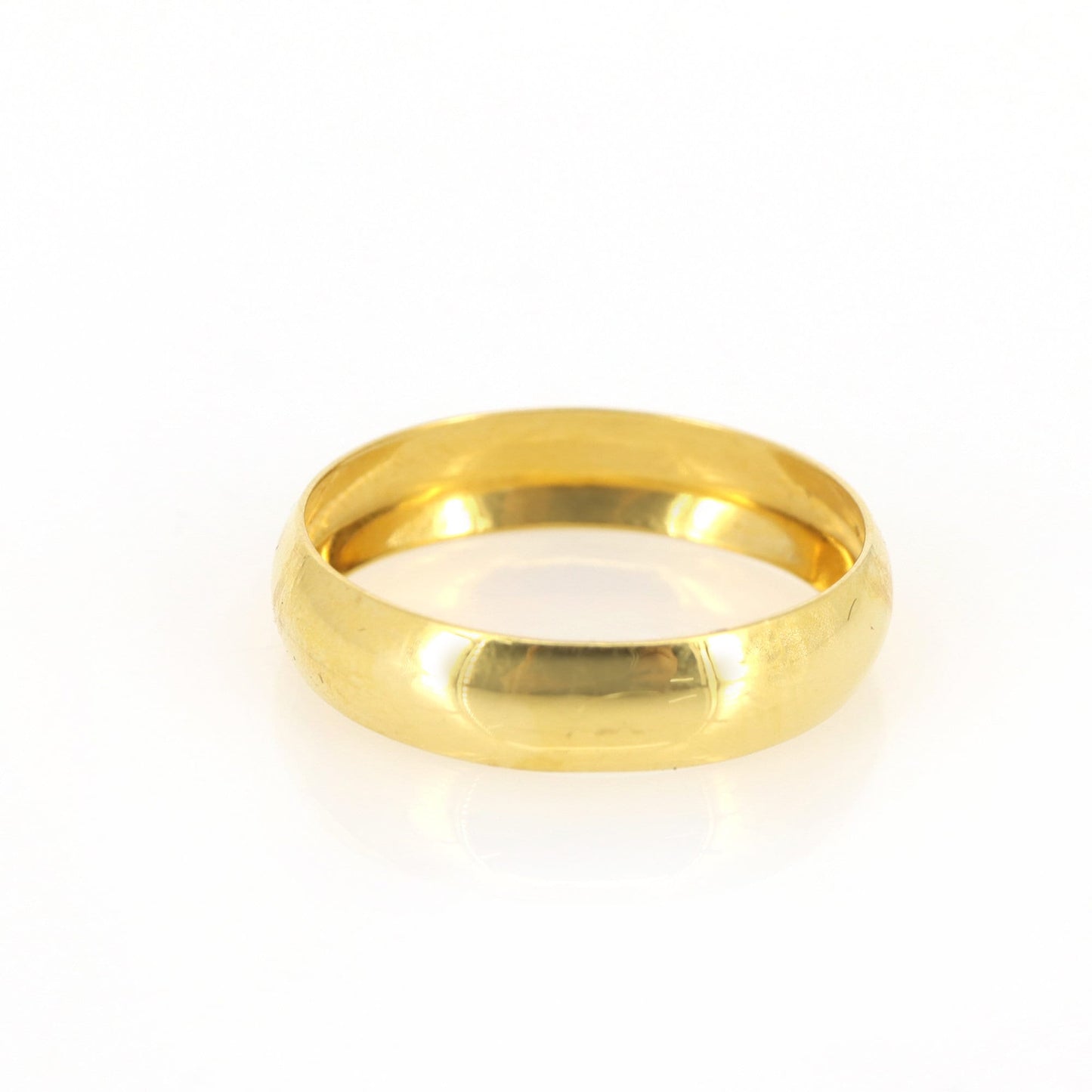 Yellow Band Flat / Comfort Fit / Men'S Women'S Wedding Band / Ring 18K Gold