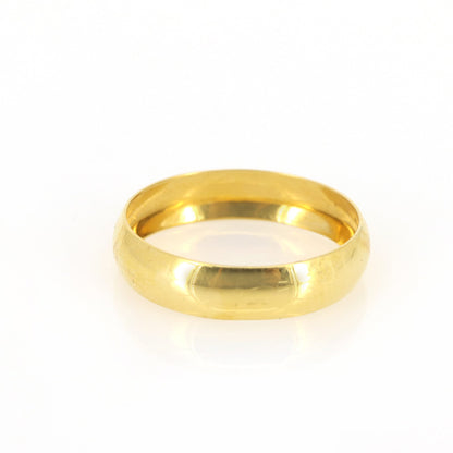 Yellow Band Flat / Comfort Fit / Men'S Women'S Wedding Band / Ring 18K Gold