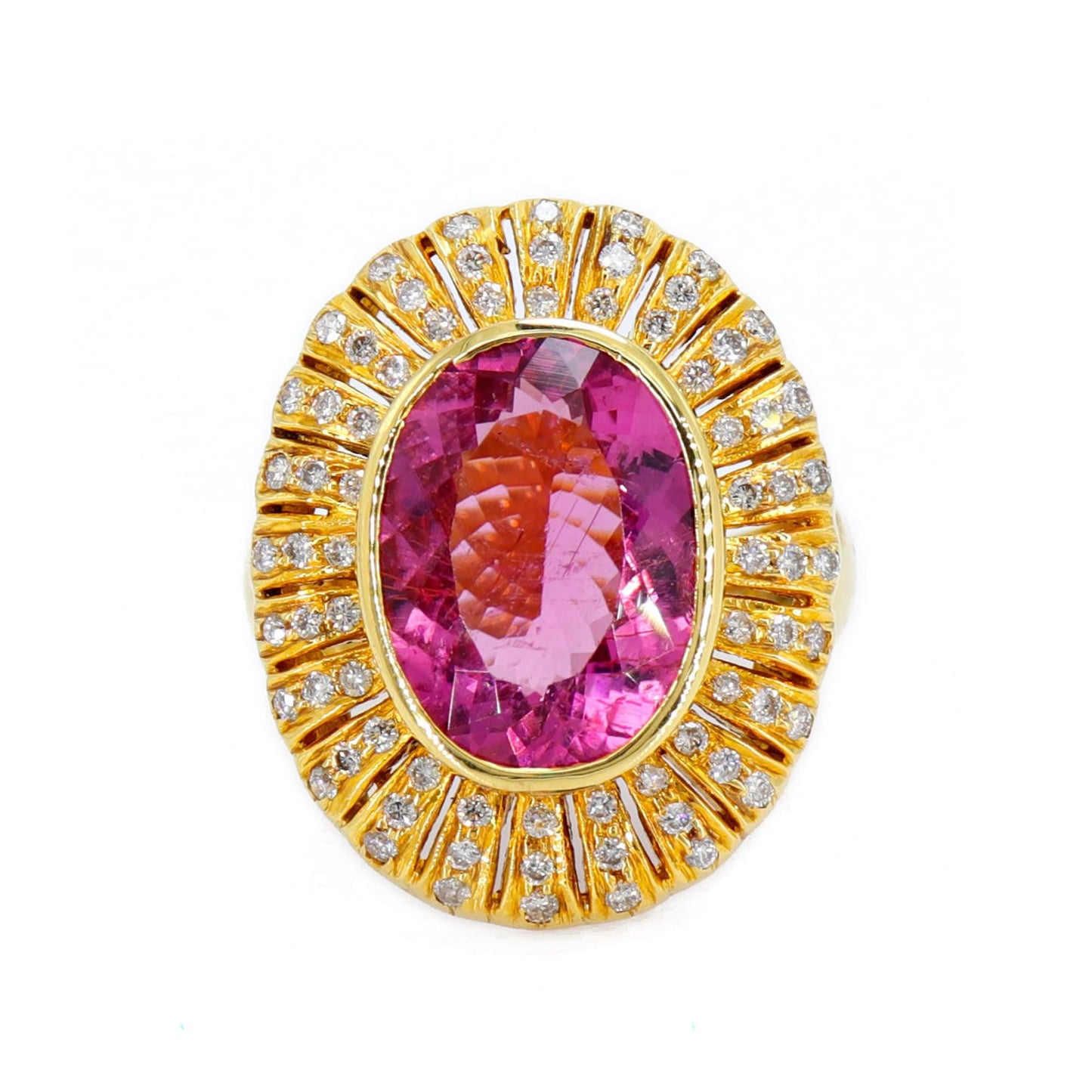 Pink Tourmaline Stacking Ring 18K Gold