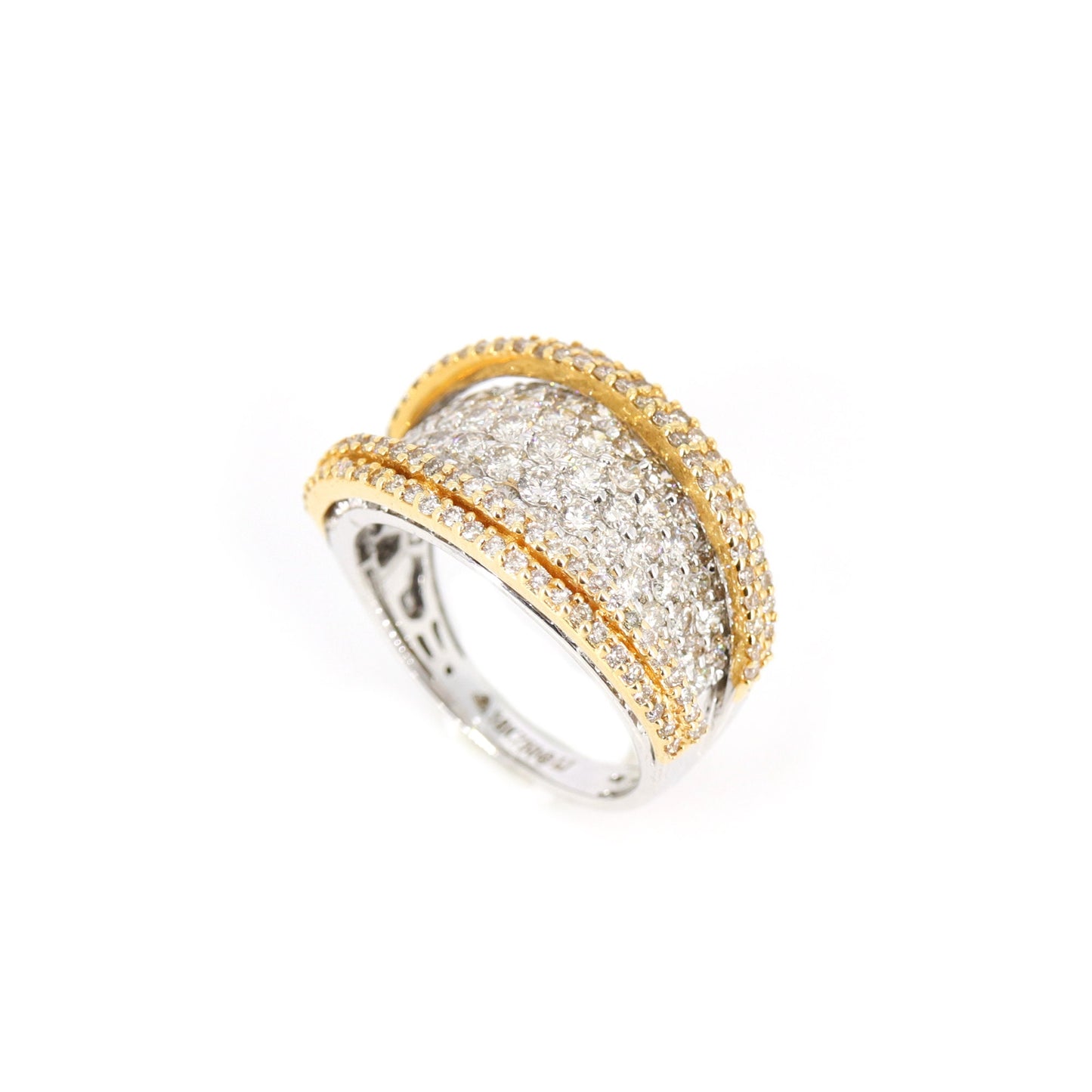 Two Tone Statement Ring 18K Gold