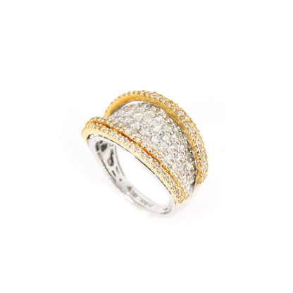 Two Tone Statement Ring 18K Gold