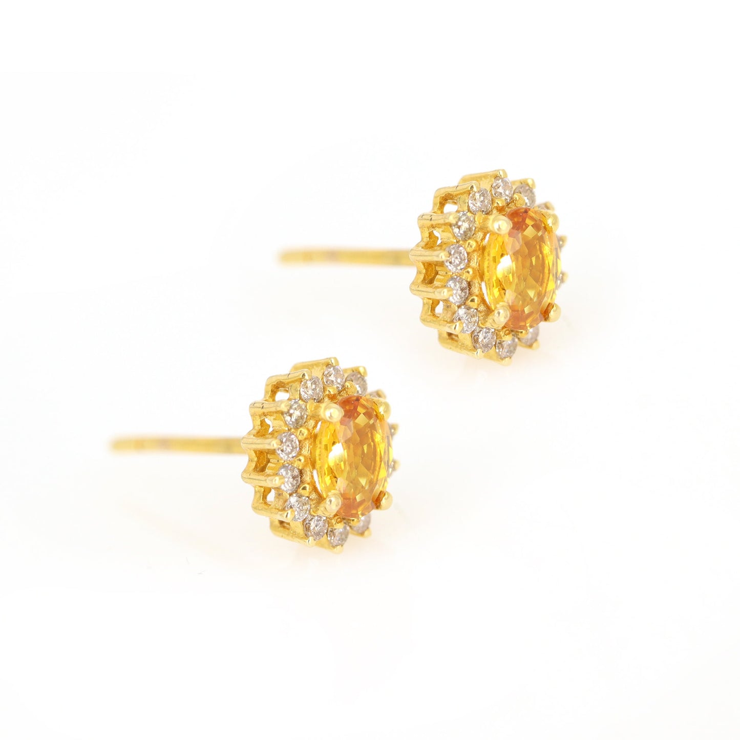 Yellow Sapphire Earring 14K Gold