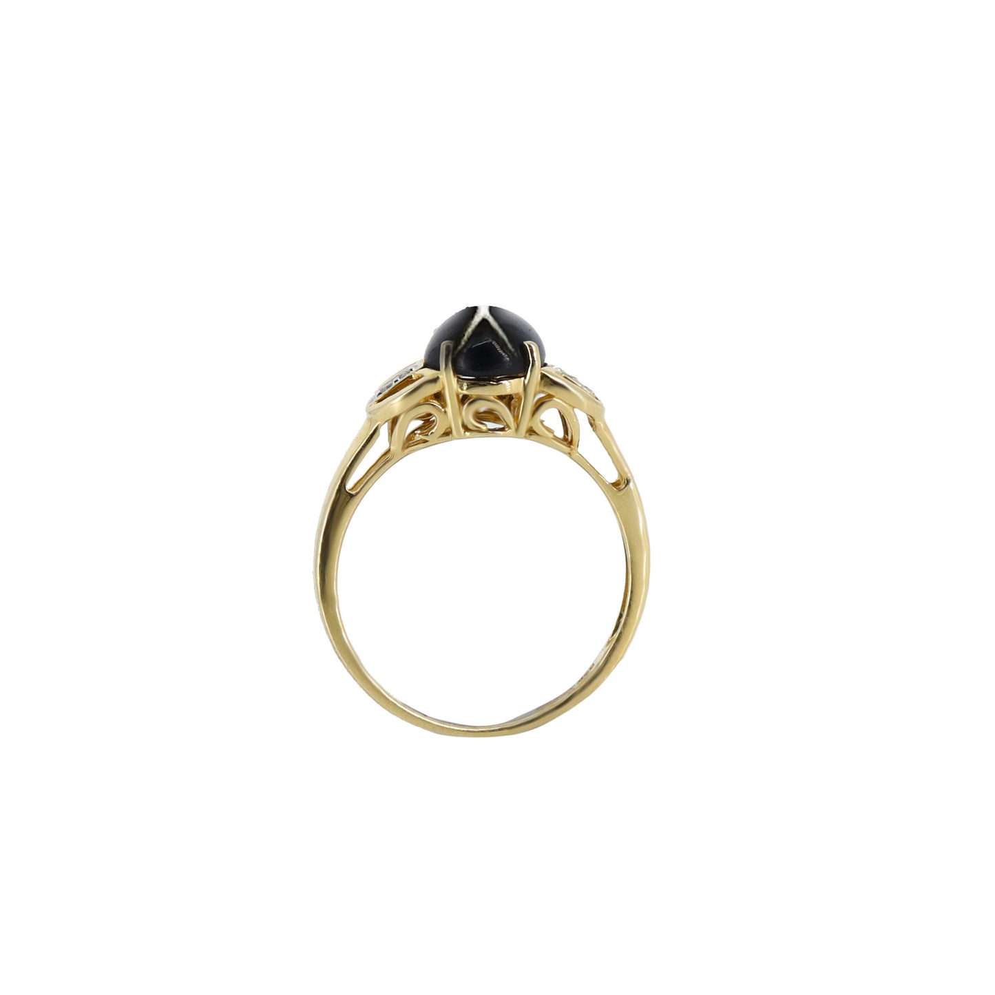 Black Star Ring 14K Gold